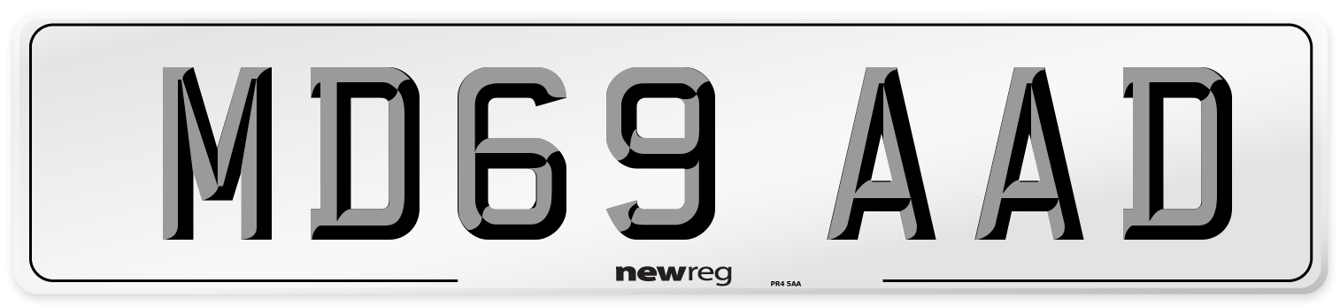 MD69 AAD Number Plate from New Reg